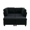 thumbnail image 2 of Modular Sectional Sofa, Freely Combinable 6-Seat Convertible Sectionals with Chaise, U Shaped Oversized Sectional Couches with Storage Ottoman for Home Apartment Office (Black), 2 of 11