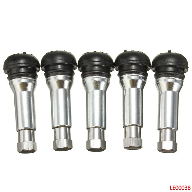 5PCs de Voiture Chrome Alliage Cuivre Tubeless TR414 Caoutchouc Roue Pneu Valve Poussière Bouchon TPMS