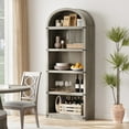 thumbnail image 4 of 5-Tier Black Arched Bookshelf, 72" Tall Arched Bookcase with Storage Shelves, Floor Standing Open Display Shelving Unit for Living Room, Bedroom, Home Office, 4 of 9