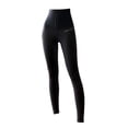 thumbnail image 2 of Mallas de compresión, pantalones capris de yoga de alto para mujer, celulitis, quemador de grasa, mallas deportivas para correr, control de barr Negro M Macarena Pantalones de yoga de compresión, 2 of 8