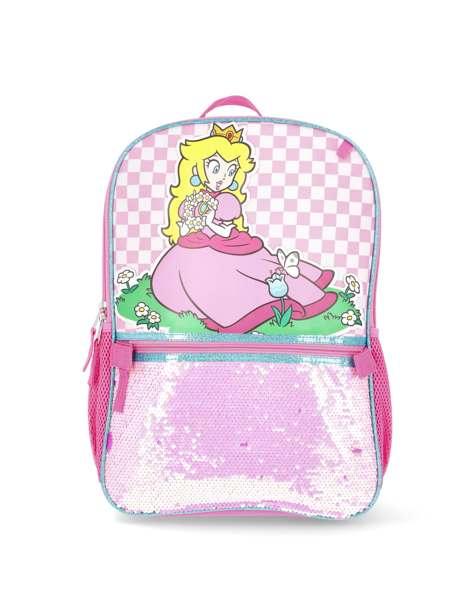 Nintendo Girls 17" Princess Peach Backpack, Lunch Box, Coin Pouch and Tote Set, 4-Piece, Pink