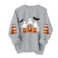 thumbnail image 4 of DIOAZUD Womens Halloween Sweatshirts Funny Ghost Graphic Pullovers Stretch Going Out Round Neck Long Sleeve Sweater Tops Halloween Costumes, 4 of 5