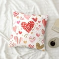 thumbnail image 4 of LNWH Decorative Pillow Covers, Watercolor Heart Doodle Square Sofa Decorative Knit Pillow Case, 26"x26", 4 of 8