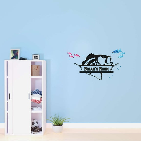 Boys Cute Sports Wall Decal Decoration Marine Life Fishing lovers Hunters Wall Art Decal Lasts Years and Easily Removable - Size: 20 In(W) x 10 In(H)
