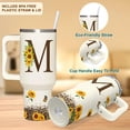 thumbnail image 6 of Personalized Sunflower Monogram Cup for Women, Mom, Wife, Boss Lady, Coworkers-Custom 40oz Tumbler with Handle- Unique Birthday, Christmas, Boss Day Gift for Her, 6 of 7