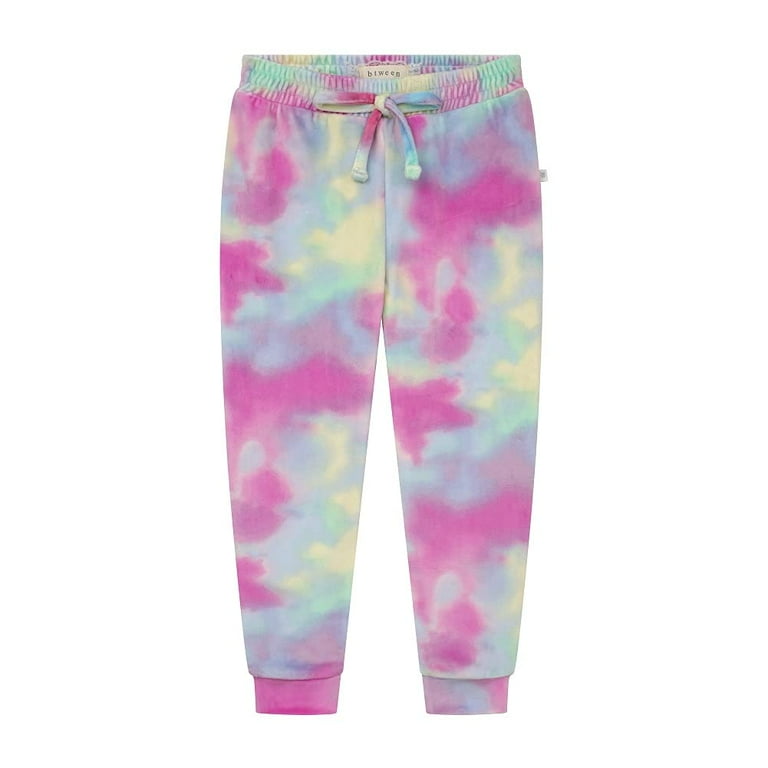 BTween Girl's Ultra-Soft 3-Pack Velour Jogger Pants in Solid Tie