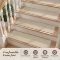 thumbnail image 3 of SIXHOME Non Slip Stair Treads for Wooden Steps Square Natural Woven Carpet Stair Tread Rubber Backing Washable Polyester Stair Rugs Stair Mats Indoor for Stairs and Landing Beige, 3 of 6