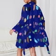 Brush Print Pajama Robe Colorful Abstract Long Sleeves Bedroom Pajamas