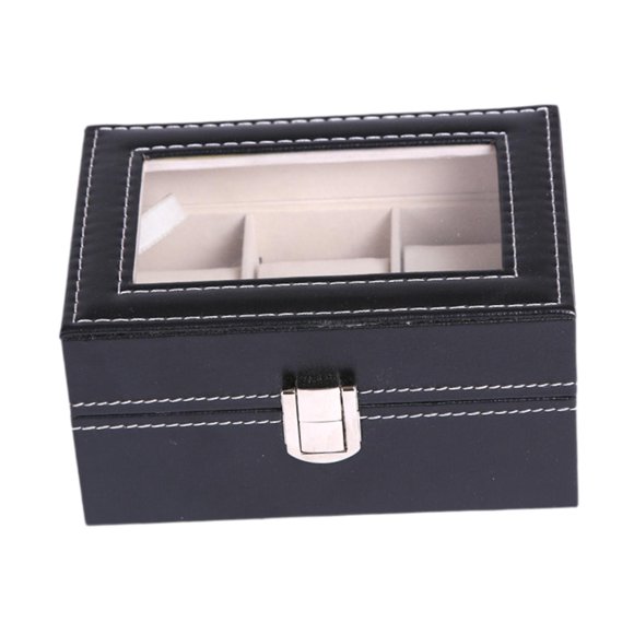 Caja de almacenamiento para relojes, joyero con 3 ranuras de piel sintética, portátil, cuadrada, elegante, multifuncional, estuche de viaje para reloj