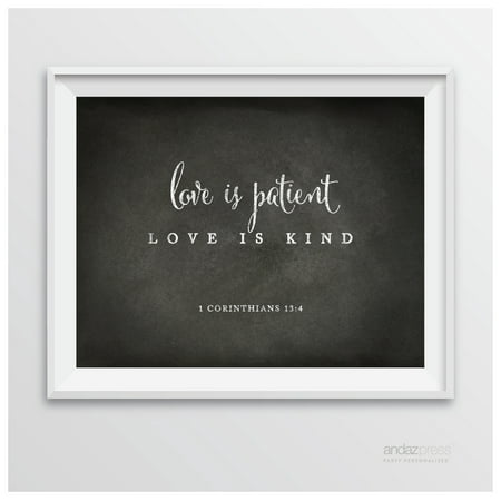 Corinthians 13 4 - Love Is Patient Biblical Quotes Chalkboard Wedding Signs