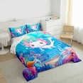 thumbnail image 3 of Castle Fairy Ocean Salamander 3-Piece Full Size Comforter Sets for Boys Girls,Sea Aniaml Axolotl Bedding Comforter Set,Marine Wildlife Lightweight Bedding Sets,Super Cozy Room Decor, 3 of 7