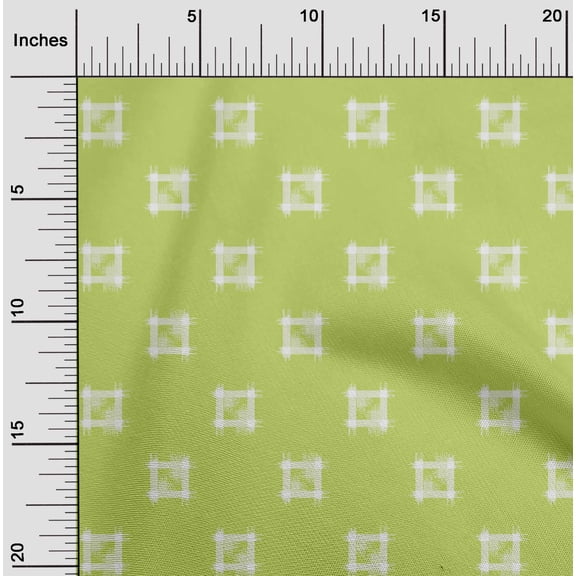 oneOone Cotton Poplin Fabric Square Kasuri Printed Craft Fabric BTY 42 Inch Wide