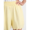 thumbnail image 5 of Time and Tru Women's Linen Blend Shorts with Scalloped Hem, Sizes XS-XXXL, 5 of 6