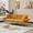 Yellow, variant on Gewnee Modern Corduroy Futon Sofa Bed - Adjustable Backrest Convertible Loveseat Sleeper, Soft Couch for Adults, Ideal for Living Room