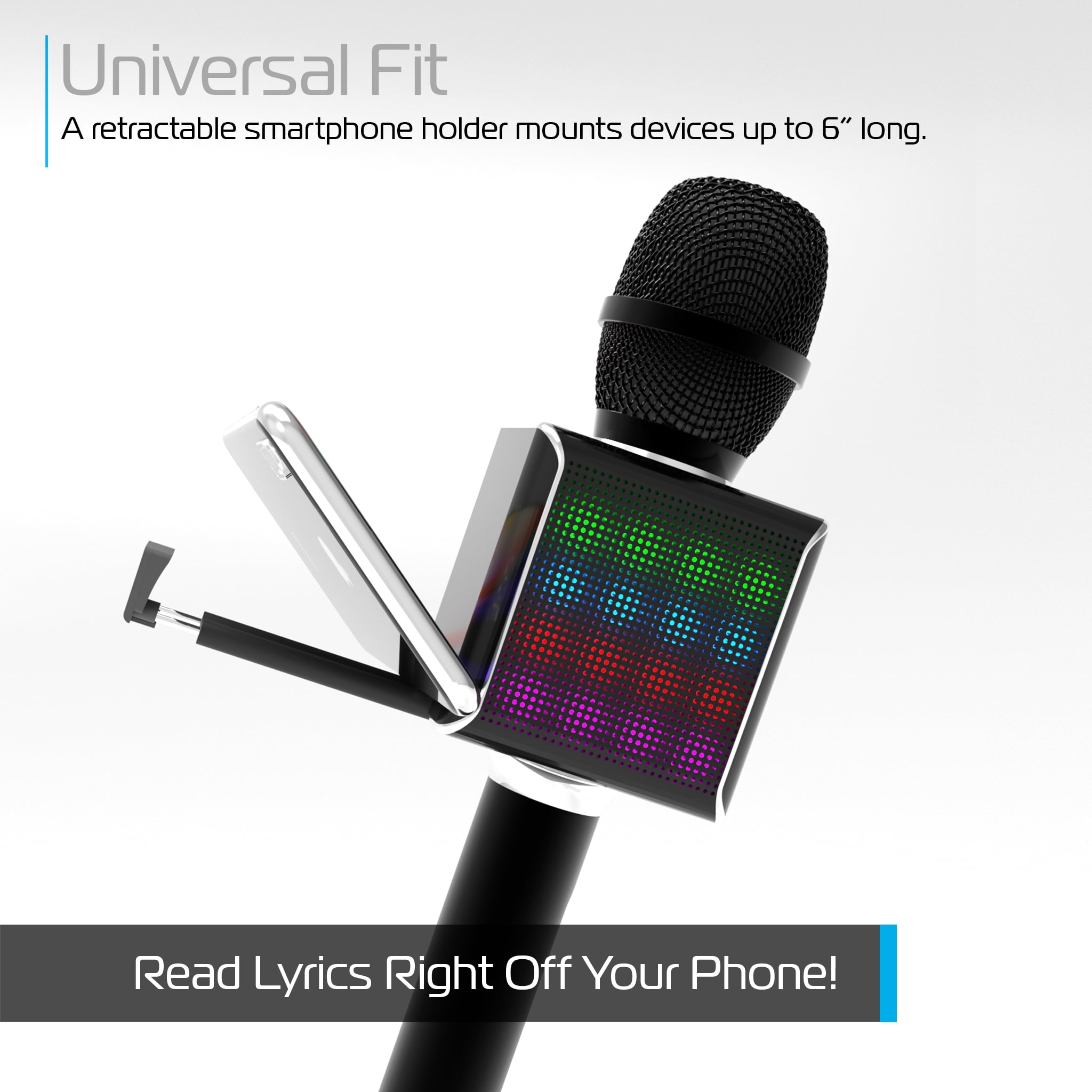 tzumi pop solo glow led karaoke microphone & speaker