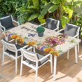 thumbnail image 2 of Spring Groundhog Table Cloths for 5 Foot Rectangle Tables, Watercolor Sunflower Botanical Rustic Patio Waterproof Elastic Fitted Tablecloths, Washable Rectangular Table Cover for Camping, 2 of 8