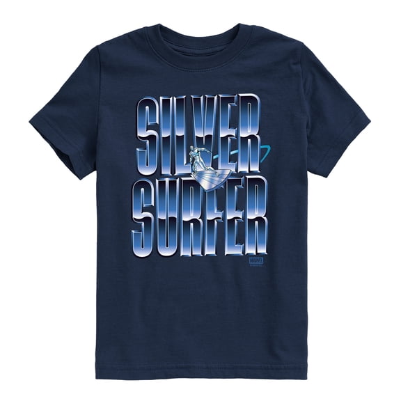 Fantastic Four - Chrome Silver Surfer - Youth Boys Short Sleeve Graphic T-Shirt