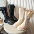 thumbnail image 4 of Generic Big Kid Shoes Toddler Girls Shoes Long Boots High Boots Autumn Winter New Girl Soft Bottom Leather Casual Comfortable Fashion Breathable Boots (11.5-12 Years,Beige), 4 of 9