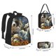 thumbnail image 2 of Disketp Sunflower Field Spotted Dog Mochila Estampada de Gran Capacidad con Lonchera y Estuche, Set de 3 Piezas para Estudiantes, 2 of 7