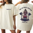 thumbnail image 2 of The Ultimate Spotter Double Sided T-Shirt – Christian Gym Faith Shirt, Religious Fitness Graphic Tee, Inspirational Unisex Cotton Top, 2 of 6