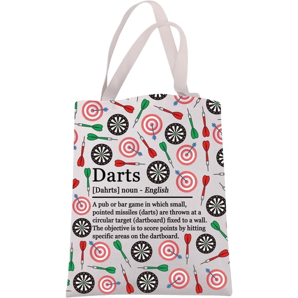 JXGZSO Cadeau de Fléchettes Amusantes Définition de Fléchettes Sac à Bandoulière Joueur de Fléchettes Cadeau Amateur de Jeux de Fléchettes Sac Fourre-Tout en Toile