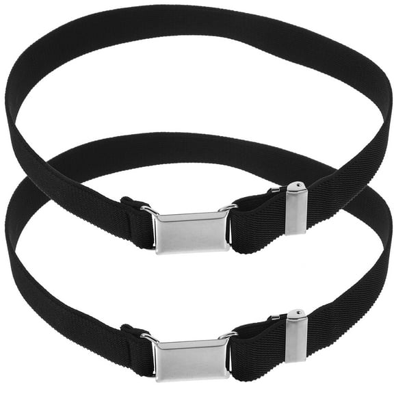 MIPCASE 2Pcs Elastic Belt for Girls Black Adjustable Length Comfortable Fit Pants and Skirts Use