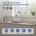 thumbnail image 4 of TVOFEK Kitchen Faucet with Pull Down Sprayer, Brushed Nickel Stainless Steel Kitchen Water Faucet with Deck Plate for 1 or 3 Hole, Single Handle Classic Faucets for RV Laundry Bar, 4 of 15