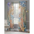 thumbnail image 5 of Octopus Coastal Sheer Curtains 84 Inches Long 2 Panels Set, Window Sheer Curtains for Living Room/Bedroom, Summer Nautical Starfish Coral Brown Anchor Light Filtering Rod Pocket Curtain 52''x84''x2, 5 of 8
