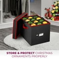thumbnail image 2 of OSTO Squared Christmas Decorative Ornament Storage Box with Lid for 36 Holiday Ornaments, 2 of 4