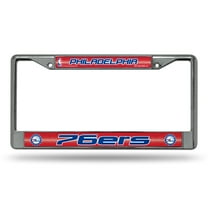 Philadelphia Basketball 76ers Standard Size Chrome License Plate Frame - It Sparkles! - Let's Go!