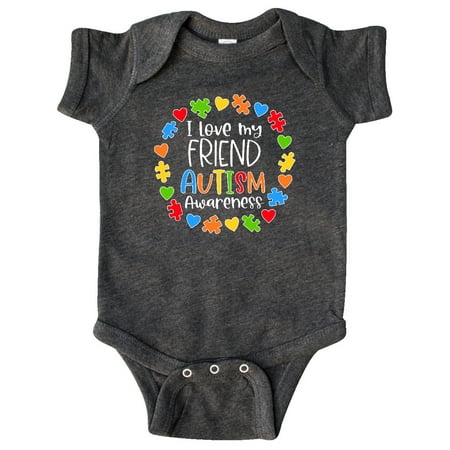 

Inktastic I Love my Friend Autism Awareness Gift Baby Boy or Baby Girl Bodysuit