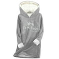 thumbnail image 2 of Fanxing Yes I'm Still Freezing-Me 24:7 Fleece Hoodies Women Plus Size Sherpa Lined Hooded Sweatshirts Winter Warm Thermal Pullover Tops Gray L, 2 of 3