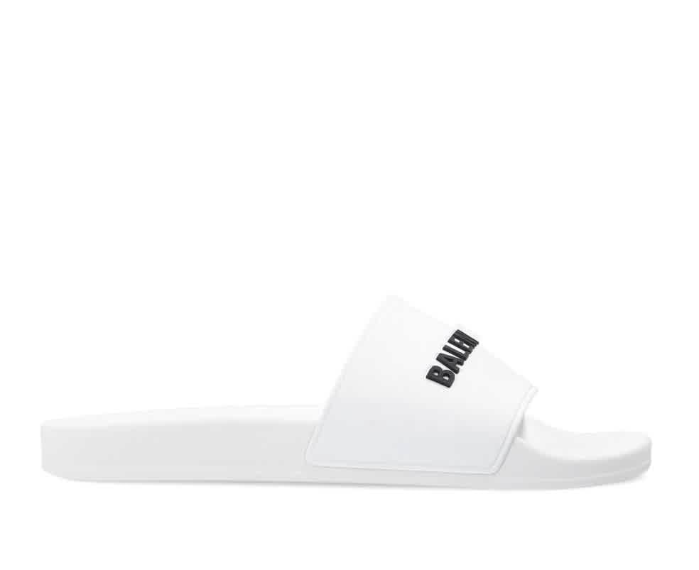 Balenciaga Men's Rubber Logo Pool Slide 