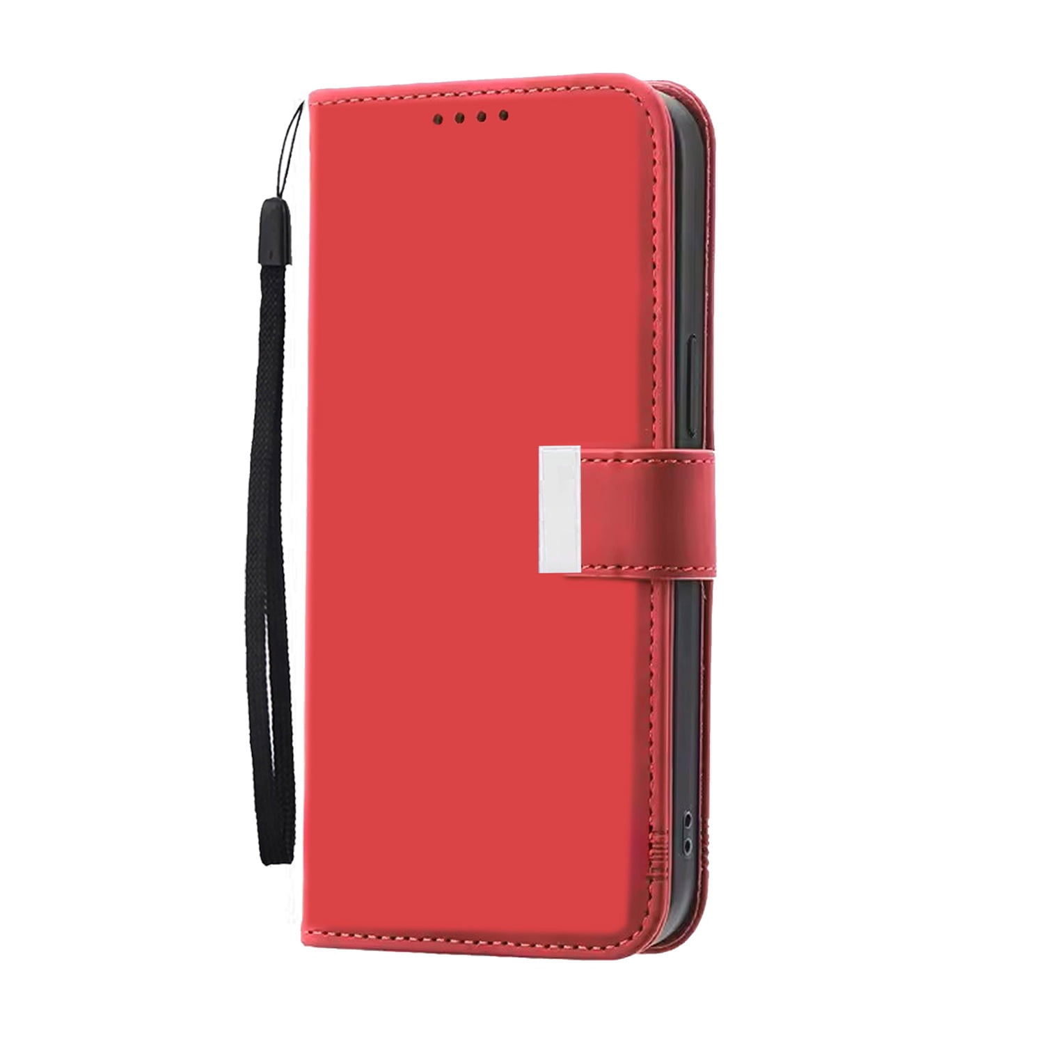 Elegant PU Leather Wallet Case for iPhone 17 Pro Max - Red