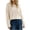Beige, variant on Women's Hollow Out Diamond Cable Knit Cropped Sweater, Crew Neck Long Sleeve Pullover with Ribbed Cuffs and Cozy Loose Fit