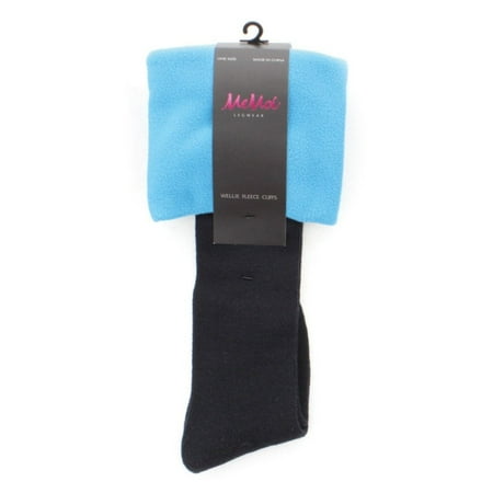 MeMoi Extra Fuzzy Cuff Welly Boot Socks One Size / Blue Coral MF4 1702