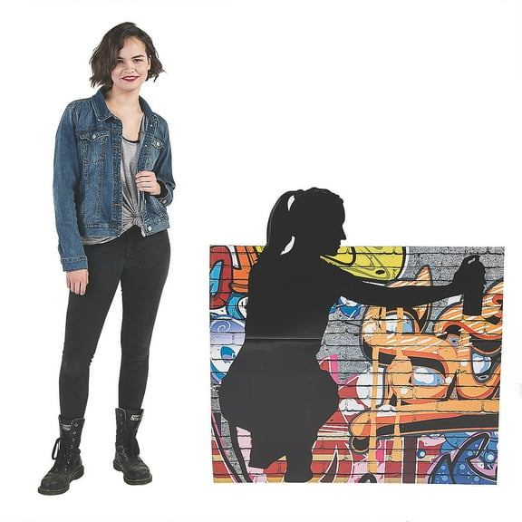 Female Graffiti Artist Silhouette Stand - Party Decor - 1 Piece