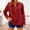 Wine, variant on Long Sleeve Shirts for Women Linen V Neck Buttons Loose Tops Side Slit Hem Solid Color Casual Breathable Blouse Tops