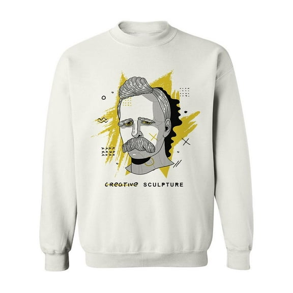 Doodles And Sculpture Head Sweatshirt Men -Image by Shutterstock, Male XX-Large