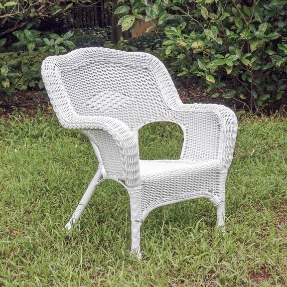 International Caravan Camelback Resin Wicker Patio Chairs (Set of 2)