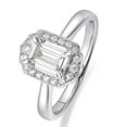 thumbnail image 2 of 10K White Gold Emerald cut Moissanite Engagement Ring Jewelry Gifts for Women, 2 of 5