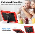 thumbnail image 5 of XYX for Xiaomi Redmi Pad 2 Case 11 inch, 3in1 Heavy Duty Shockproof Tablet Cover with Stand, Shoulder Strap, Red, 5 of 7