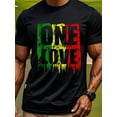 thumbnail image 2 of ONE LOVE T Shirts For Men With Sayings Black Funny Men's Graphic Crew Neck Casual Soft 100% Cotton Original Running Four Seasons Mens Cotton T Shirts., 2 of 7