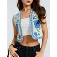 thumbnail image 4 of Women Embroidery Flower Vest, Sleeveless Open Front Casual Outwear Gilet (XS-L), 4 of 9