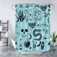 thumbnail image 4 of Halloween Spooky Shower Curtain Black Alchemy Magic World Witch Pumpkin Witchcraft Horror Skull Spooky Ghosts Watercolor Boho for Girls Boys Bathroom Curtain Set 72"WX72"H with Hook, 4 of 4