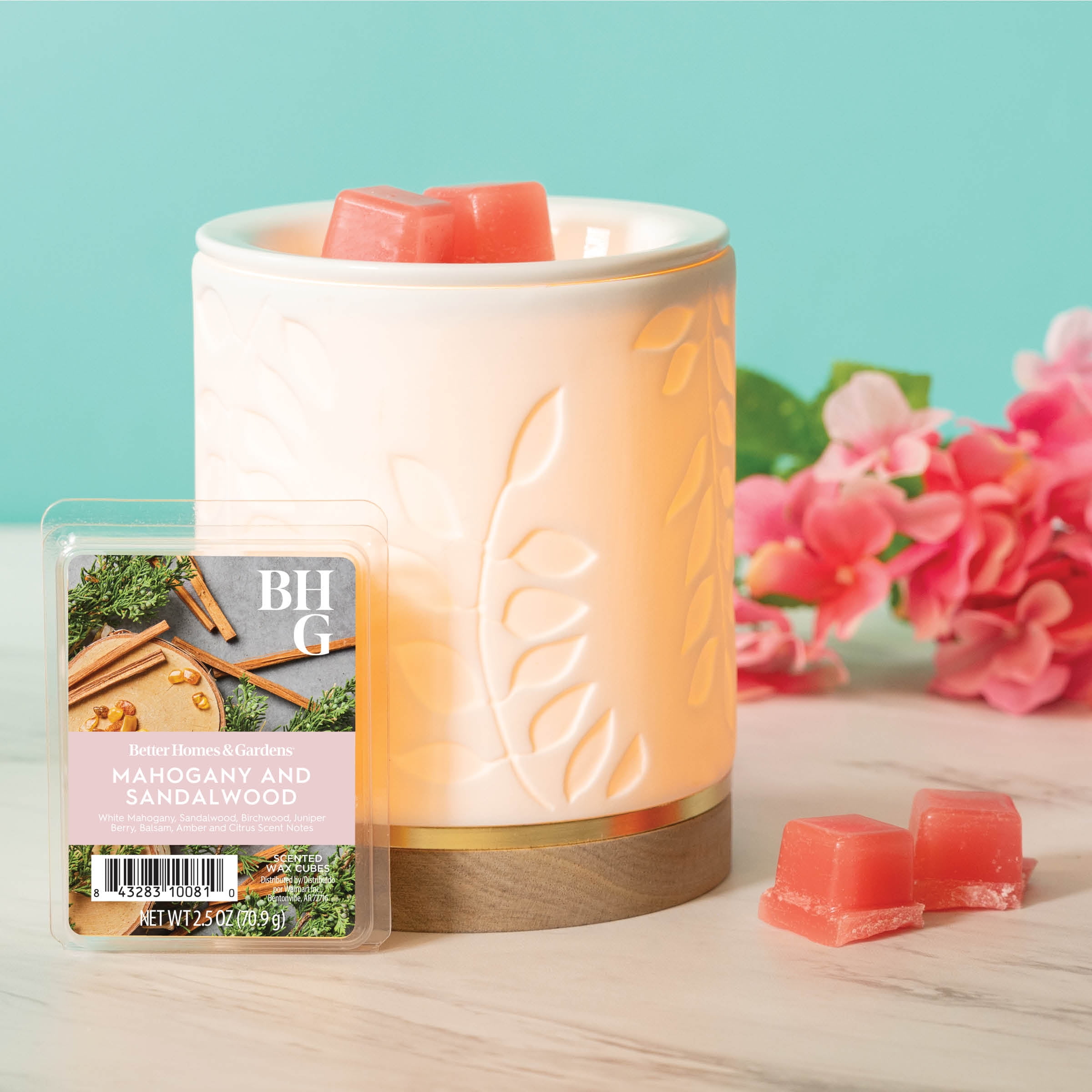 Mahogany and Sandalwood Premium Scented Wax Melts, Better Homes & Gardens, 2.5 oz (1-Pack)