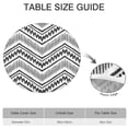 thumbnail image 6 of Stretchable Bohemian Floral Print Tablecloth - Elastic Edge Fits 52 to 56 Inch Round Tables - Machine Washable Table Cover for Kitchen, 6 of 7