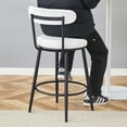 thumbnail image 6 of Bar Stools Set of 2,Stylishly Bar Chair with High Quality Fabric,Ergonomic High Legged Bar Chairs with Comfortable Seat Cushion,Sturdy Chair Legs,for Bar,Kitchen Island,Dining Room,White+Black, 6 of 7