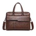 thumbnail image 1 of pitrice Sac d'Affaires en PU pour Hommes Sac Messager Rétro Mallette Multi-Poches pour Hommes, 1 of 6