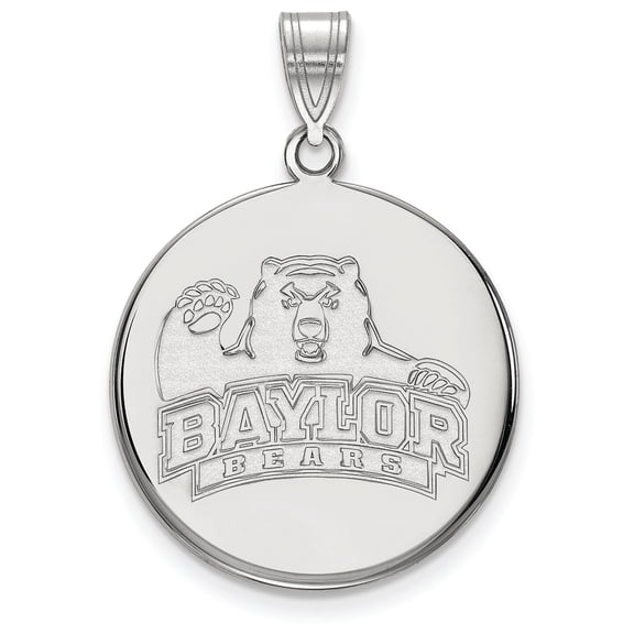 14k White Gold LogoArt Baylor University Bears Large Disc Pendant Q4W043BU